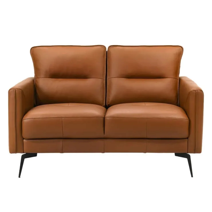 Genuine Full Leather Loveseat Brown Best