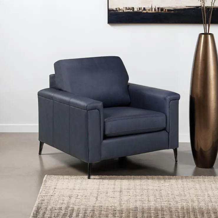 Sofa By Fancy Genuine Leather Armchair - BLUE Hot