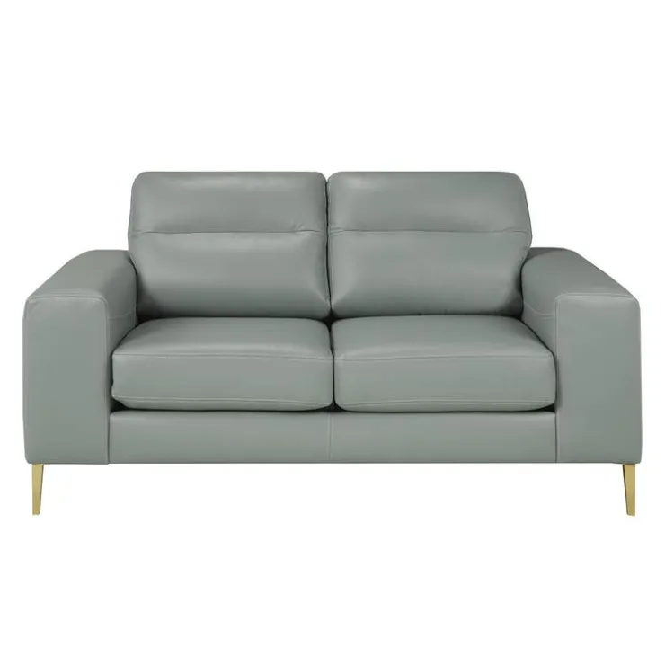 Sofa By Fancy Genuine Leather Loveseat AQUA