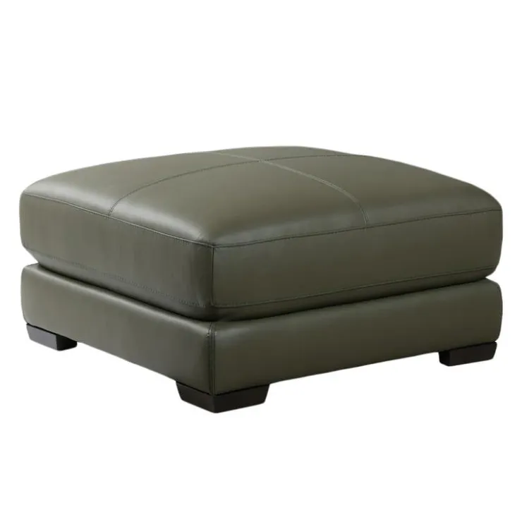 HTL Genuine Leather Ottoman Khaki Green Best