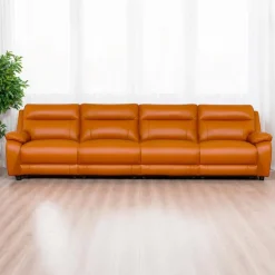 Genuine Leather Power Modular Reclining Sofa - 4 pcs Tan / Cognac Discount