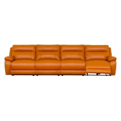 Genuine Leather Power Modular Reclining Sofa - 4 pcs Tan / Cognac Discount