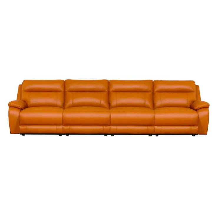 Genuine Leather Power Modular Reclining Sofa - 4 pcs Tan / Cognac Discount