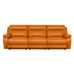 Genuine Leather Power Modular Reclining Sofa - 3 pcs Tan / Cognac Hot