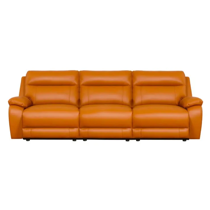 Genuine Leather Power Modular Reclining Sofa - 3 pcs Tan / Cognac Hot