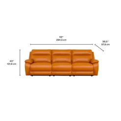 Genuine Leather Power Modular Reclining Sofa - 3 pcs Tan / Cognac Hot