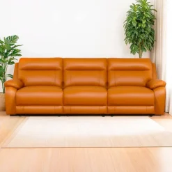 Genuine Leather Power Modular Reclining Sofa - 3 pcs Tan / Cognac Sale