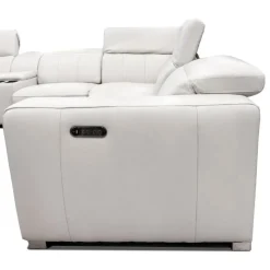 HTL Genuine Leather Power Modular Reclining Sectional with Adjustable Headrests – 6 pcs Beige Best