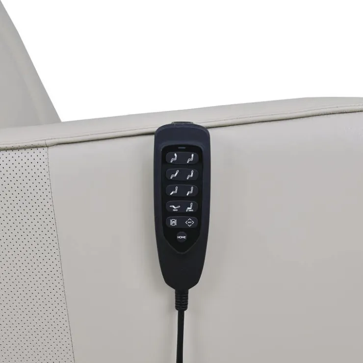 Genuine Leather Power Recliner and Swivel Chair with 4 Motors, Massage, Built-In Speakers, and LED Lighting Cream Sale