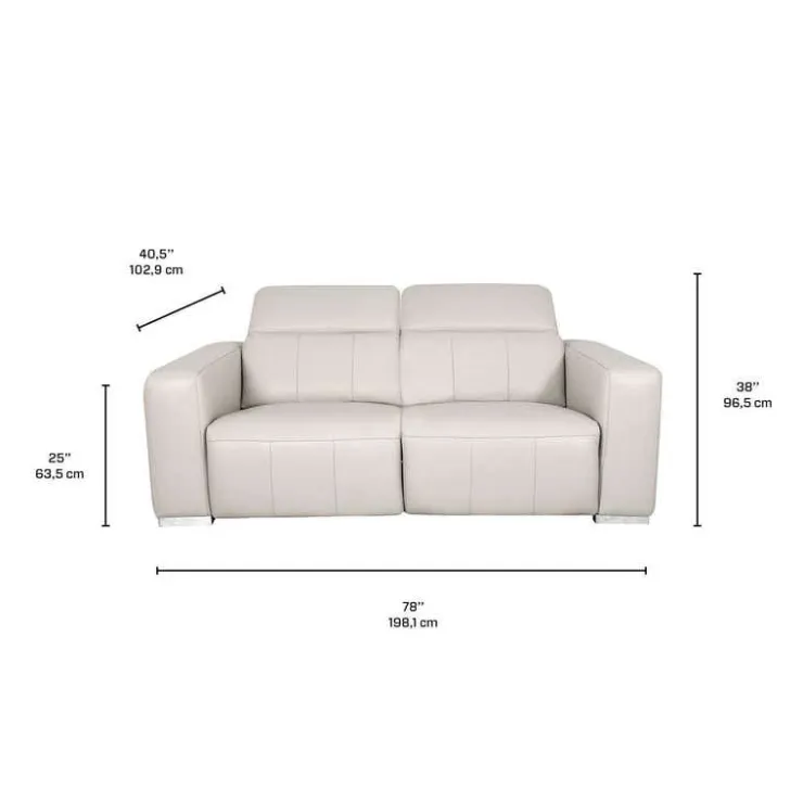 HTL Genuine Leather Power Reclining Modular Loveseat with Adjustable Headrests – 2 pcs Beige Best