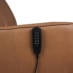 Genuine Leather Power Recliner and Swivel Chair with 4 Motors, Massage, Built-In Speakers, and LED Lighting Brown Discount