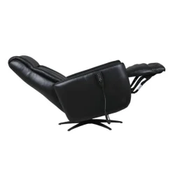 Genuine Leather Power Recliner and Swivel Chair with 4 Motors, Massage, Built-In Speakers, and LED Lighting Black Best