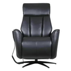 Genuine Leather Power Recliner and Swivel Chair with 4 Motors, Massage, Built-In Speakers, and LED Lighting Black Best