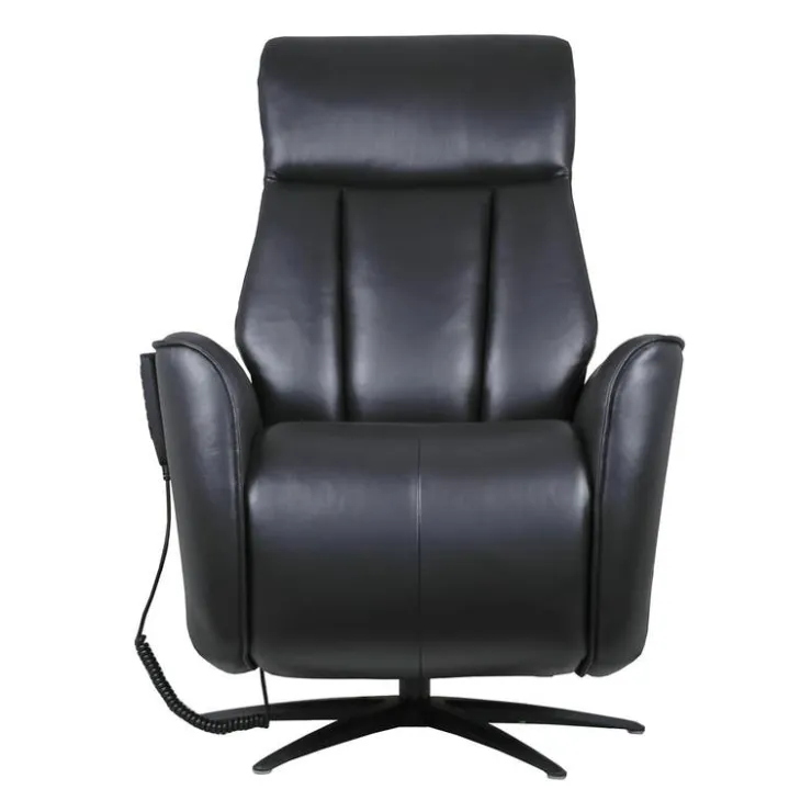Genuine Leather Power Recliner and Swivel Chair with 4 Motors, Massage, Built-In Speakers, and LED Lighting Black Best