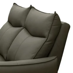 Genuine Leather Power Reclining Loveseat with 3 Motors - Headrest, Footrest & Lumbar Support Dark Taupe Sale