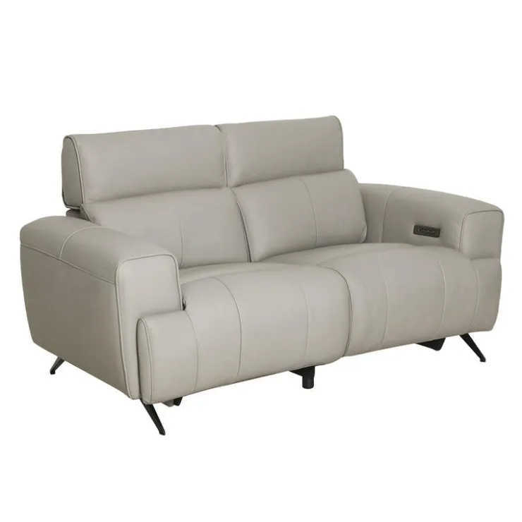 Genuine Leather Power Reclining Loveseat Grey Online