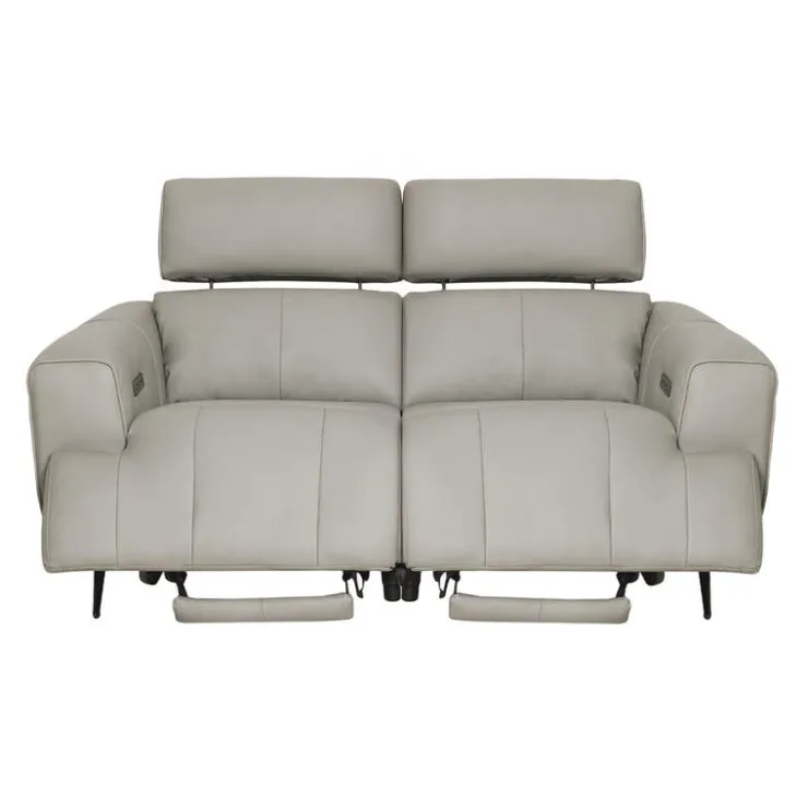 Genuine Leather Power Reclining Loveseat Grey Online