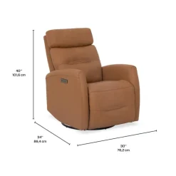 Genuine Leather Power Recliner - Tan Caramel Color Clearance