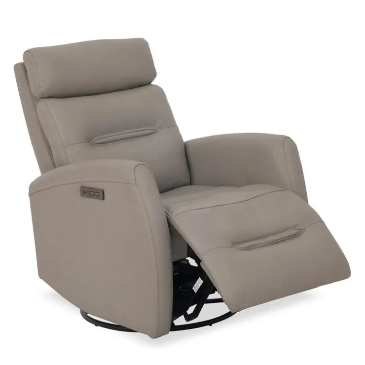 Genuine Leather Power Recliner - Grey Discount