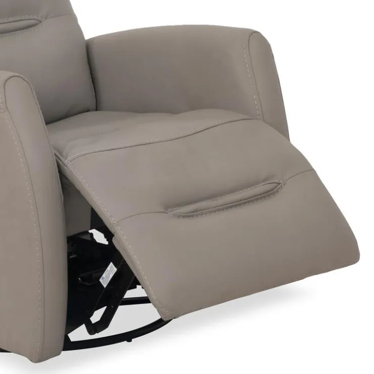 Genuine Leather Power Recliner - Grey Discount