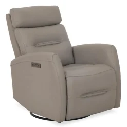 Genuine Leather Power Recliner - Grey Discount