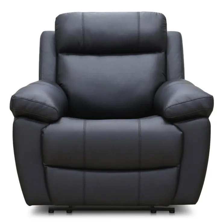 Genuine Leather Rocking Recliner Black Best