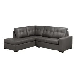 Sofa By Fancy Genuine Leather Sectional - Left-Side Chaise Grey Best