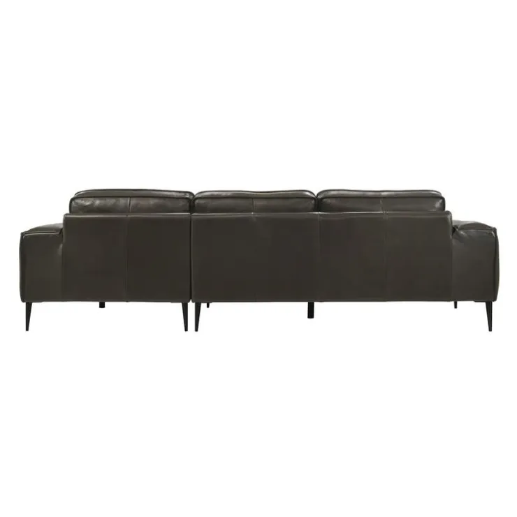 Genuine Leather Sectional with Right-Side Chaise Brown Best