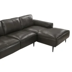 Genuine Leather Sectional with Right-Side Chaise Brown Best