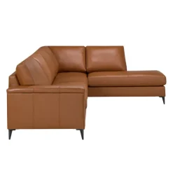 Sofa By Fancy Genuine Leather Sectional with Right-Side Chaise - Cognac Tan Discount