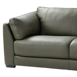 HTL Genuine Leather Sectional with Right-Side Extra Seat and Matching Ottoman Vert Khaki Hot