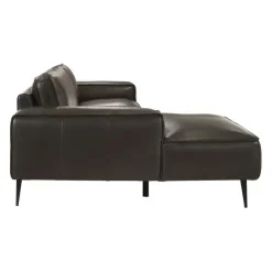 Genuine Leather Sectional with Left-Side Chaise Brown New