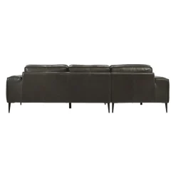 Genuine Leather Sectional with Left-Side Chaise Brown New