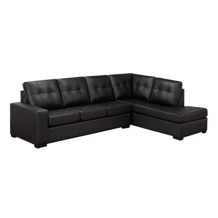 Sofa By Fancy Genuine Leather Sectional - Right-Side Chaise Black Hot