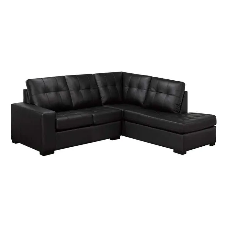 Sofa By Fancy Genuine Leather Sectional - Right-Side Chaise Black Online