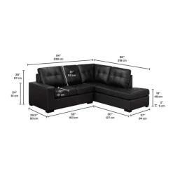 Sofa By Fancy Genuine Leather Sectional - Right-Side Chaise Black Online