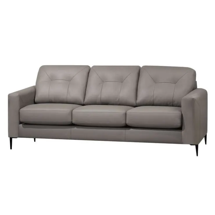 Sofa By Fancy Genuine Leather Sofa Greige New