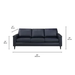 Sofa By Fancy Genuine Leather Sofa - BLUE New