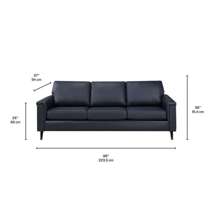 Sofa By Fancy Genuine Leather Sofa - BLUE New