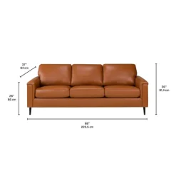 Sofa By Fancy Genuine Leather Sofa - Cognac TAN Online