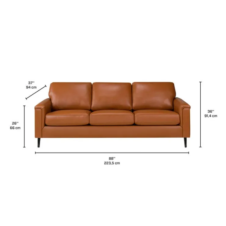 Sofa By Fancy Genuine Leather Sofa - Cognac TAN Online