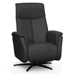 Genuine Leather Swivel Power Recliner - Dark Grey New