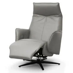 Genuine Leather Swivel Power Recliner - Sand New