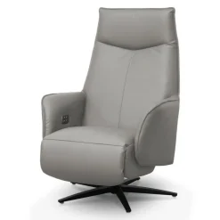 Genuine Leather Swivel Power Recliner - Sand New