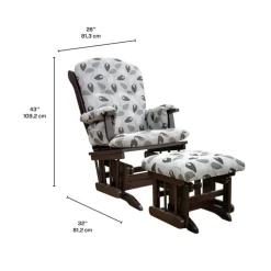 Gliding Rocking Chair and Ball-Bearing Footrest - Patterned Fabric Brown/Grey Sale