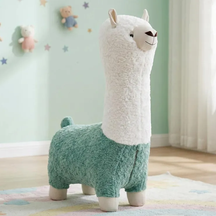 Llama-Shaped Kids Pouf – 28.3" x 15" x 44.1" Green