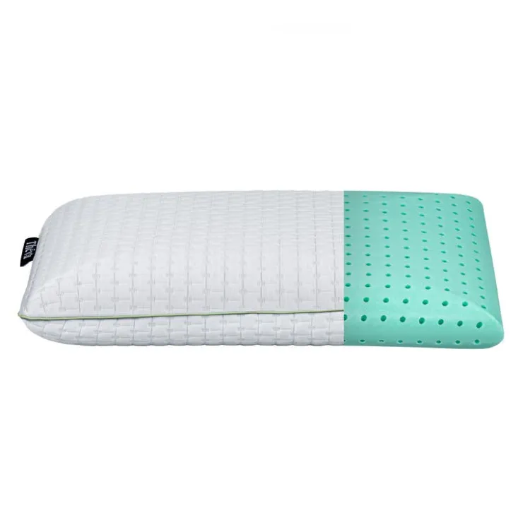 Green Tea-Infused Memory Foam Pillow White/Green Discount