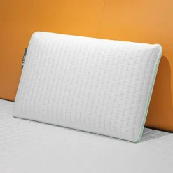 Green Tea-Infused Memory Foam Pillow White/Green Discount