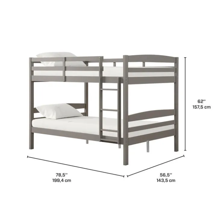 Bunk Bed - 54"/54" Grey Best