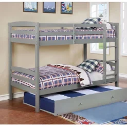 Bunk Bed with Trundle Bed - 39"/39" Grey Best